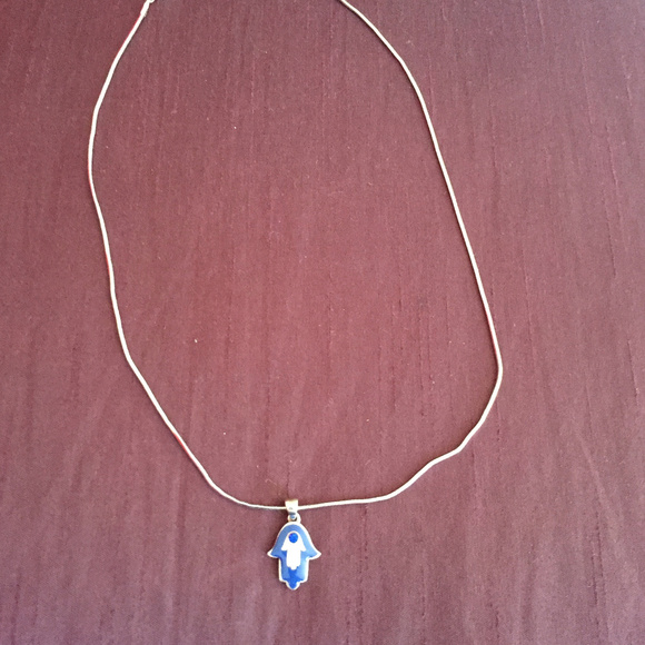 Silver Evil Eye 'Hamsa' Necklace - Picture 1 of 2
